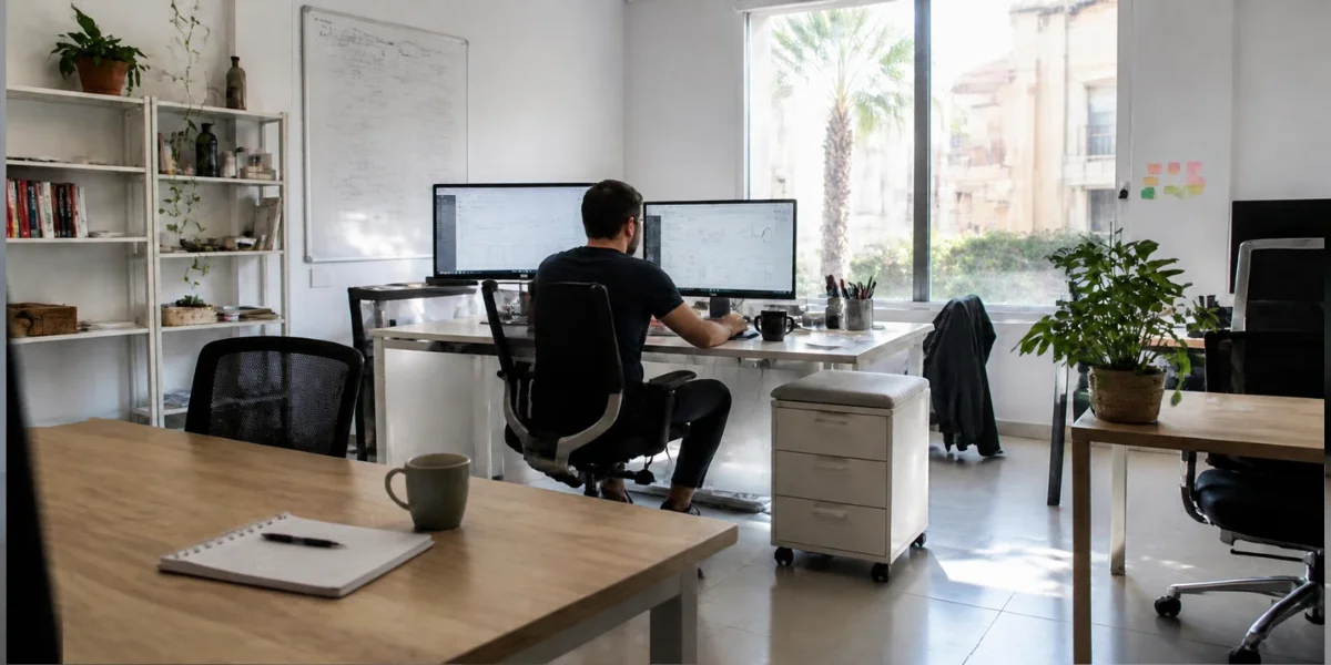 SEO specialist working with search performance data in a Spanish office